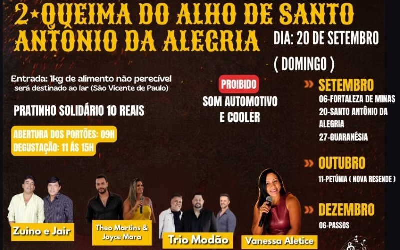 A 2ª Queima do Alho de Santo Antônio da Alegria